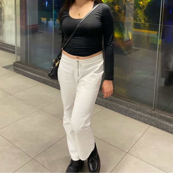 Urban Outfitters White Zipper Pants - Picture 1 of 3